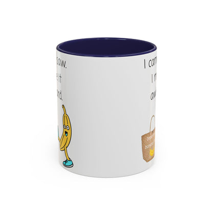 I came I Saw Whimsical Banana Accent Coffee Mug - Perfect for Gifting, Kitchen Decor, Funny Office Mug, Banana Lover Gift, Playful Drinkware