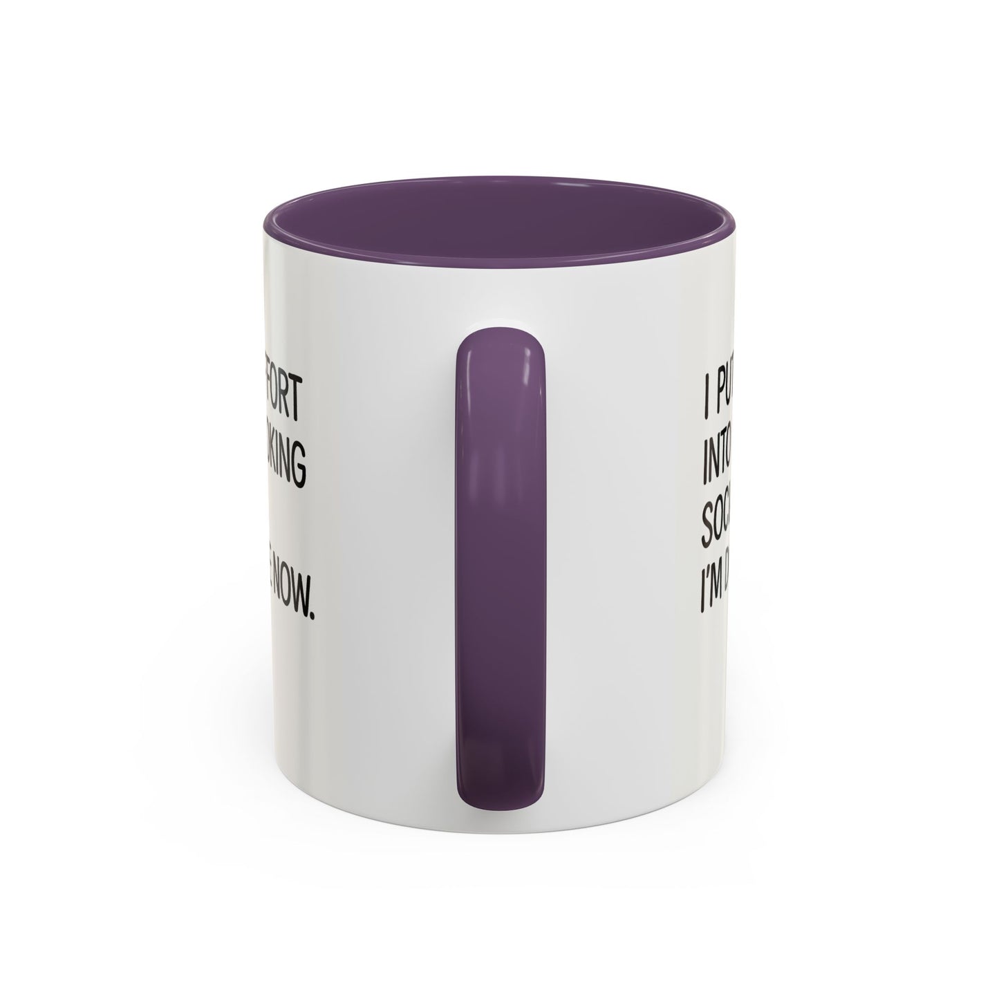 Funny Social Coffee Mug for Introverts, Unique Gift for Friends, Office Humour Mug, Black Accent Mugs, Sarcastic Coffee Cup