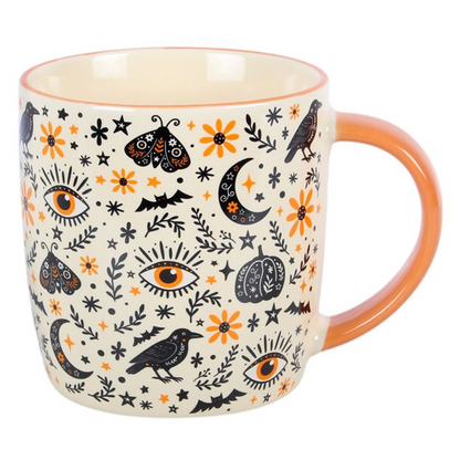 Witchy Celestial Mug – Raven, Moth & Moon Print