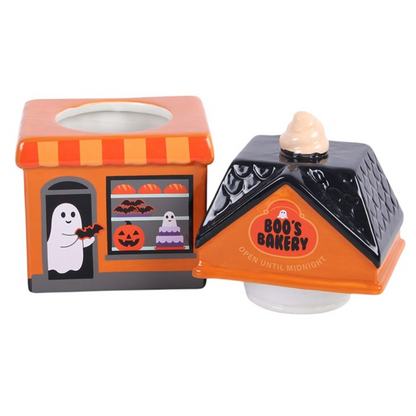 Boo’s Bakery Halloween Cookie Jar – Ceramic Spooky House