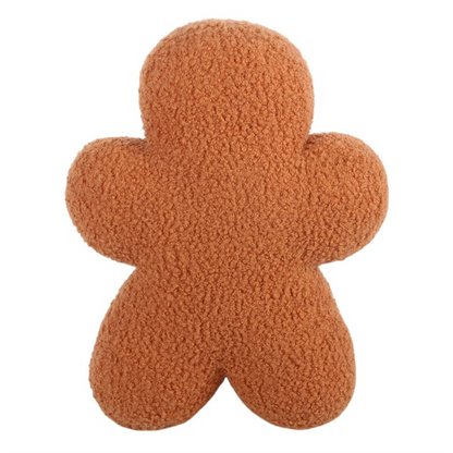 Gingerbread Man Christmas Cushion – Bouclé Shaped Pillow