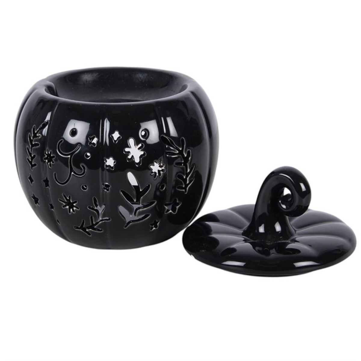 Black Pumpkin Oil Burner & Wax Warmer – Witchy Folk Design