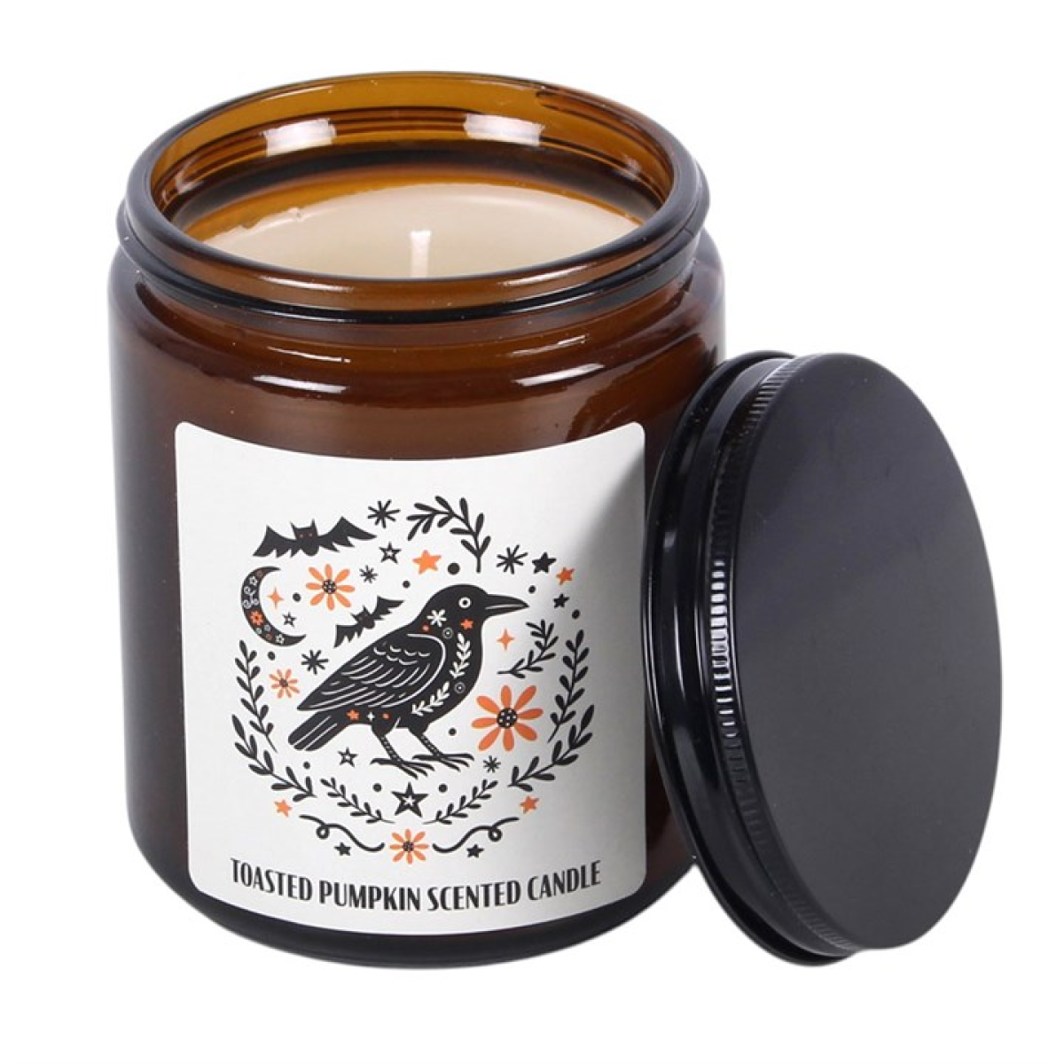 Toasted Pumpkin Scented Candle – Raven Witchy Autumn Candle