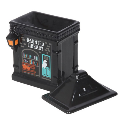 Haunted Library Halloween Oil Burner – Spooky Ceramic Wax & Fragrance Burner