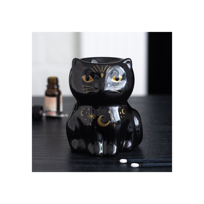 Black Cat Magick Oil Burner – Witchy & Gothic Home Décor