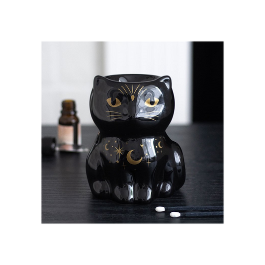 Black Cat Magick Oil Burner – Witchy & Gothic Home Décor