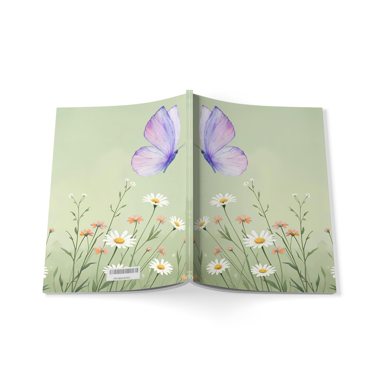 Dreamy Floral Softcover Notebook, Journal for Nature Lovers, Butterfly Design, Creative Writing, Gift for Students, A5 Size