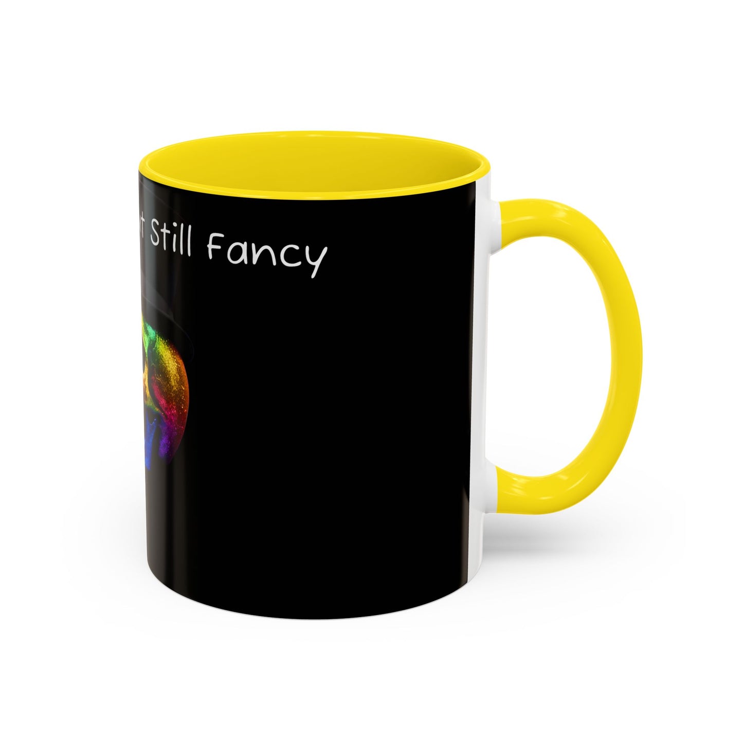 Dead Inside but still fancy Rainbow Skeleton Top Hat Whiskey Accent Coffee Mug (11, 15oz)