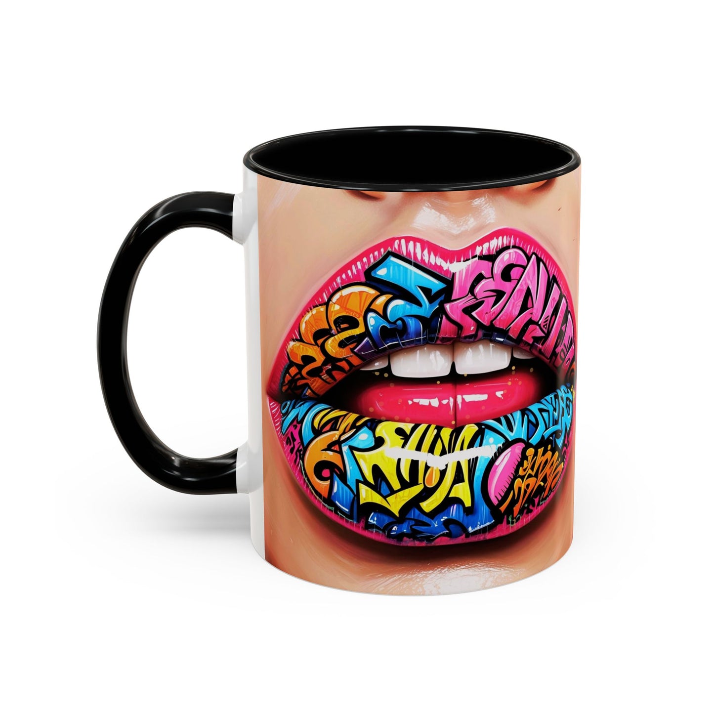 Graffiti Lips Accent Coffee Mug (11, 15oz)
