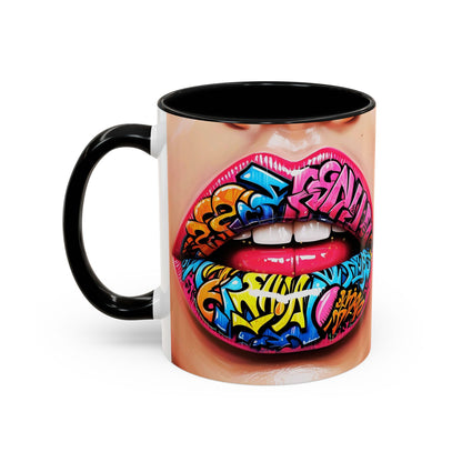 Graffiti Lips Accent Coffee Mug (11, 15oz)