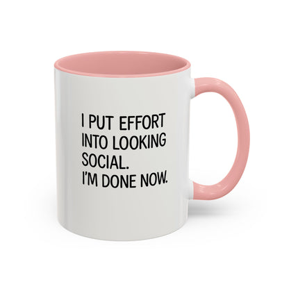 Funny Social Coffee Mug for Introverts, Unique Gift for Friends, Office Humour Mug, Black Accent Mugs, Sarcastic Coffee Cup