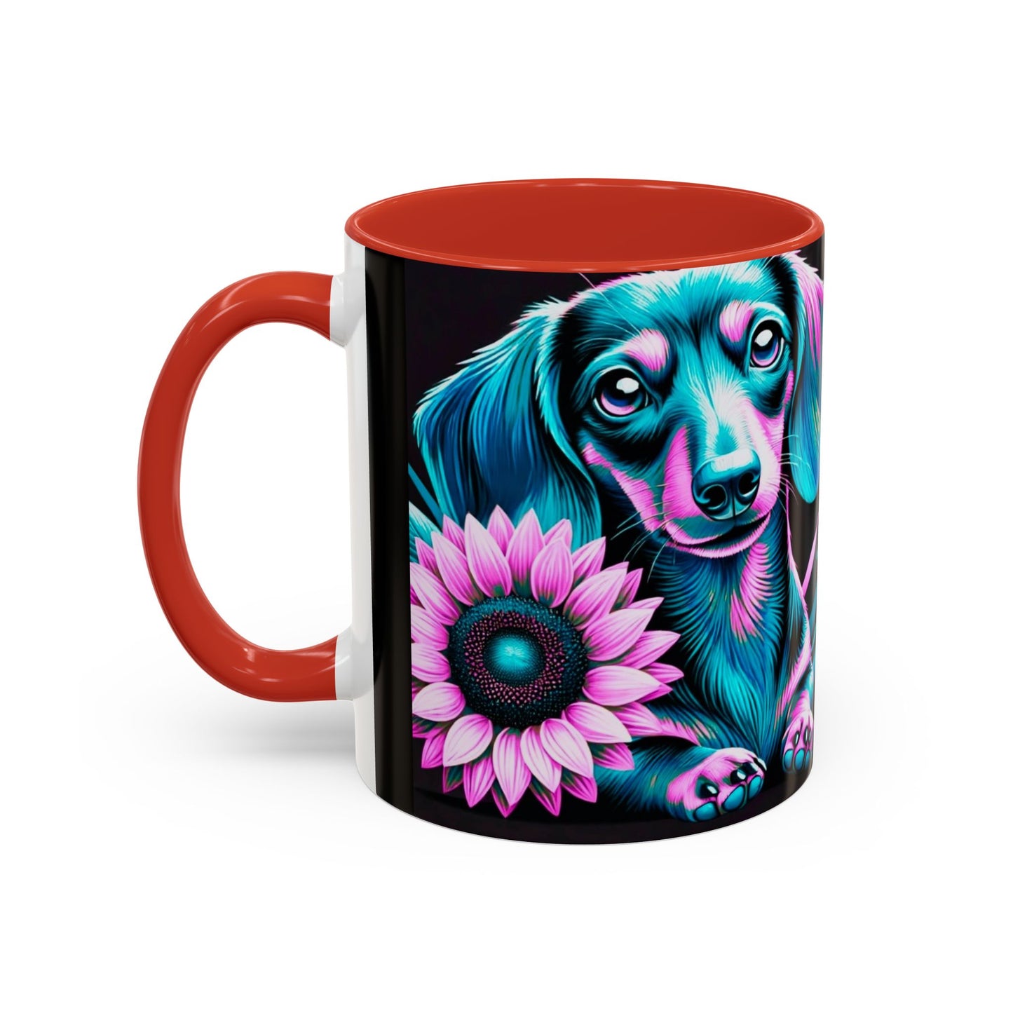 Dachshund Flower Mug Accent Coffee Mug (11, 15oz)