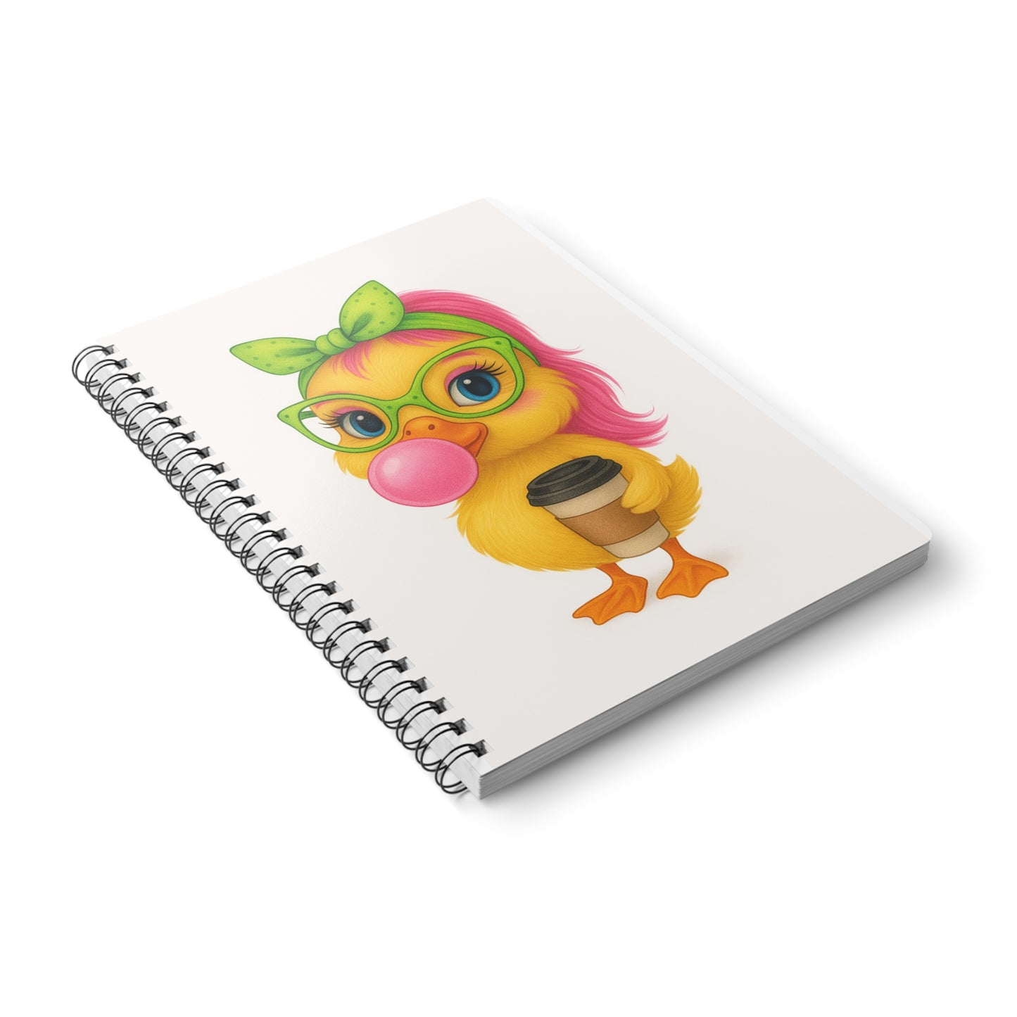 Cute Duck Illustration Notebook, A5 Softcover Journal for Students, Gift for Kids, Note-taking, Diary, School Supplies