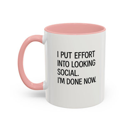 Funny Social Coffee Mug for Introverts, Unique Gift for Friends, Office Humour Mug, Black Accent Mugs, Sarcastic Coffee Cup