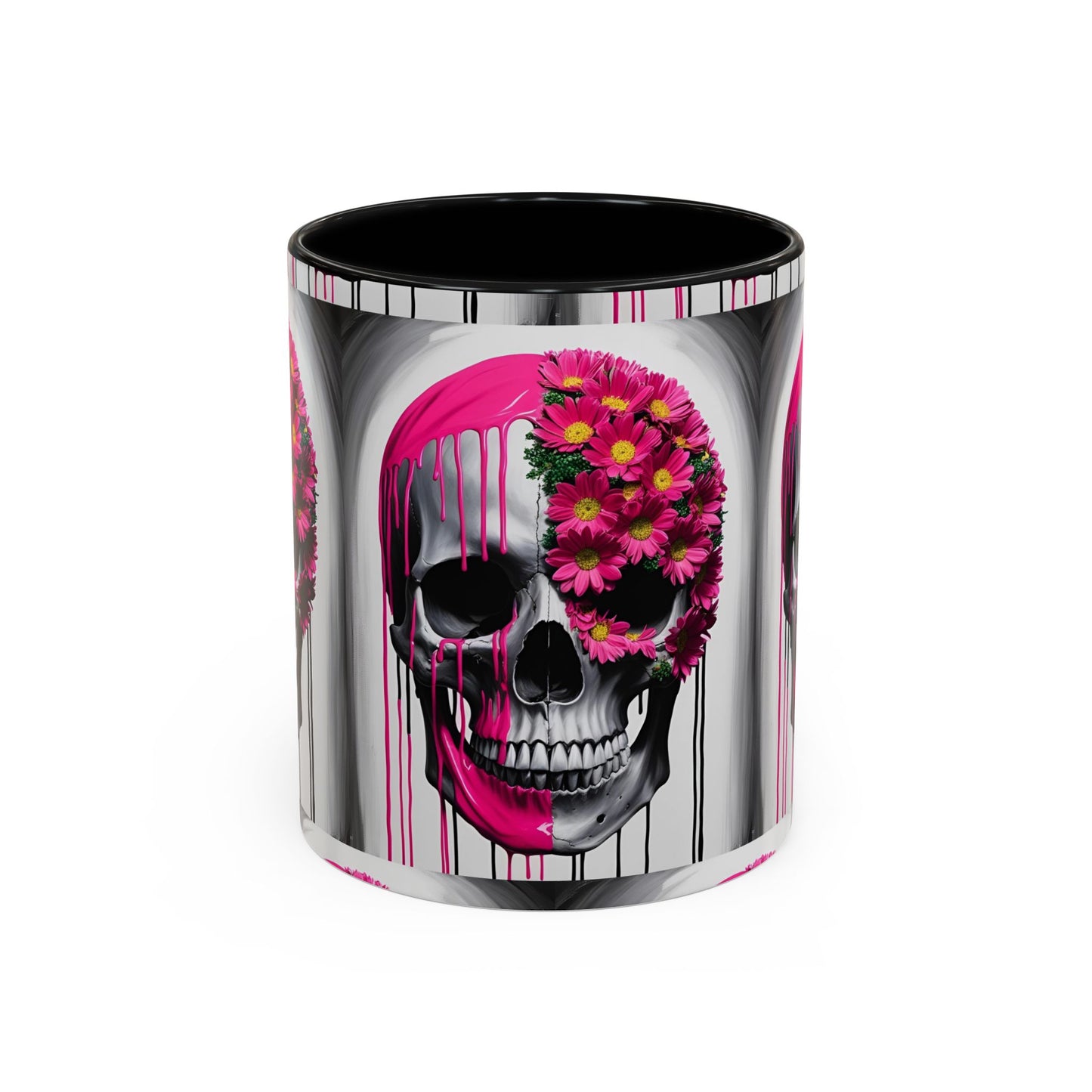 Skeleton Flower Paint Accent Coffee Mug (11, 15oz)