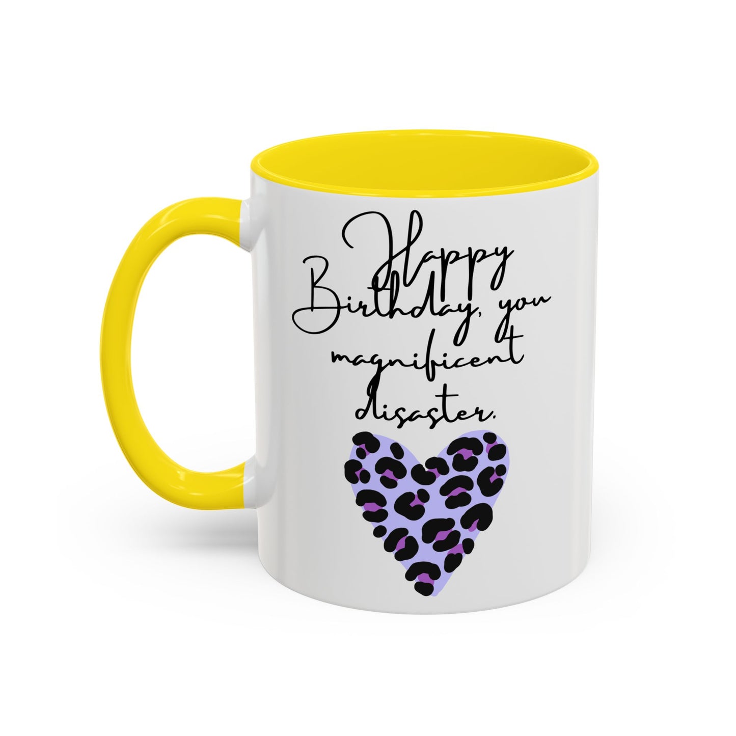 Leopard Heart Coffee Mug – Fun Birthday Gift for Friends, Cute Coffee Cup, Unique Drinkware, Birthday Party Decor, Animal Print Mug