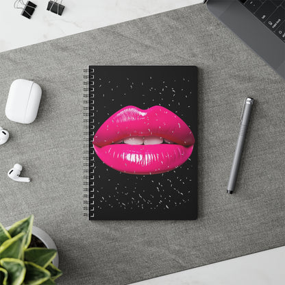 Glam Lip Wirobound Notebook, A5 Journal for Creatives, Stylish Sketchbook, Unique Gift for Artists, Trendy Office Supplies, Perfect [...]