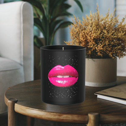 Pink Lips Glitter 200g Black Candle ‘Dark Noir’