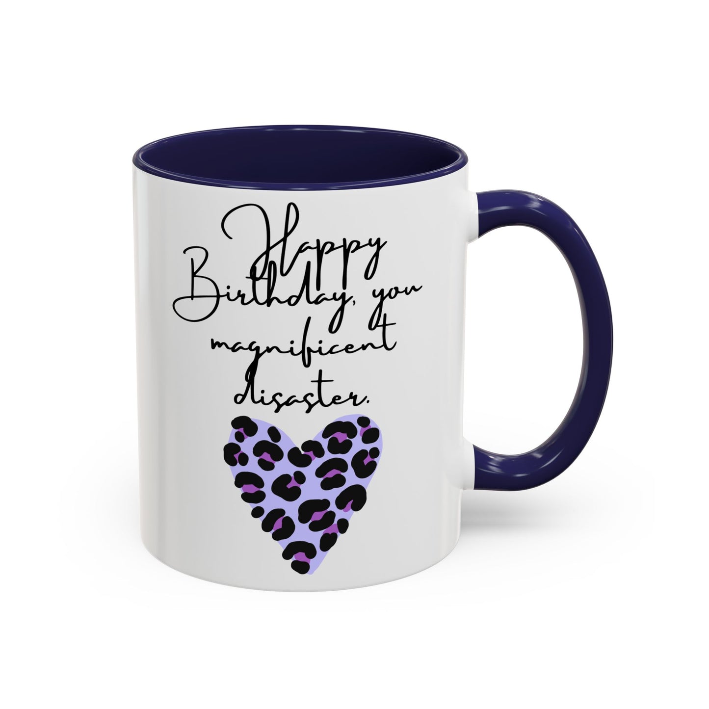 Leopard Heart Coffee Mug – Fun Birthday Gift for Friends, Cute Coffee Cup, Unique Drinkware, Birthday Party Decor, Animal Print Mug
