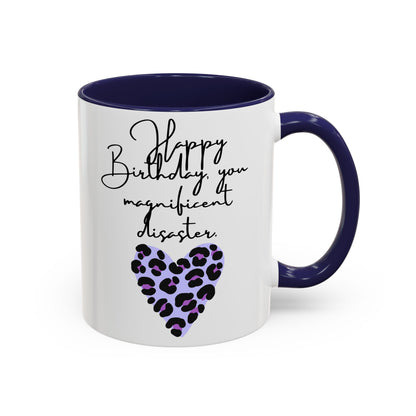 Leopard Heart Coffee Mug – Fun Birthday Gift for Friends, Cute Coffee Cup, Unique Drinkware, Birthday Party Decor, Animal Print Mug