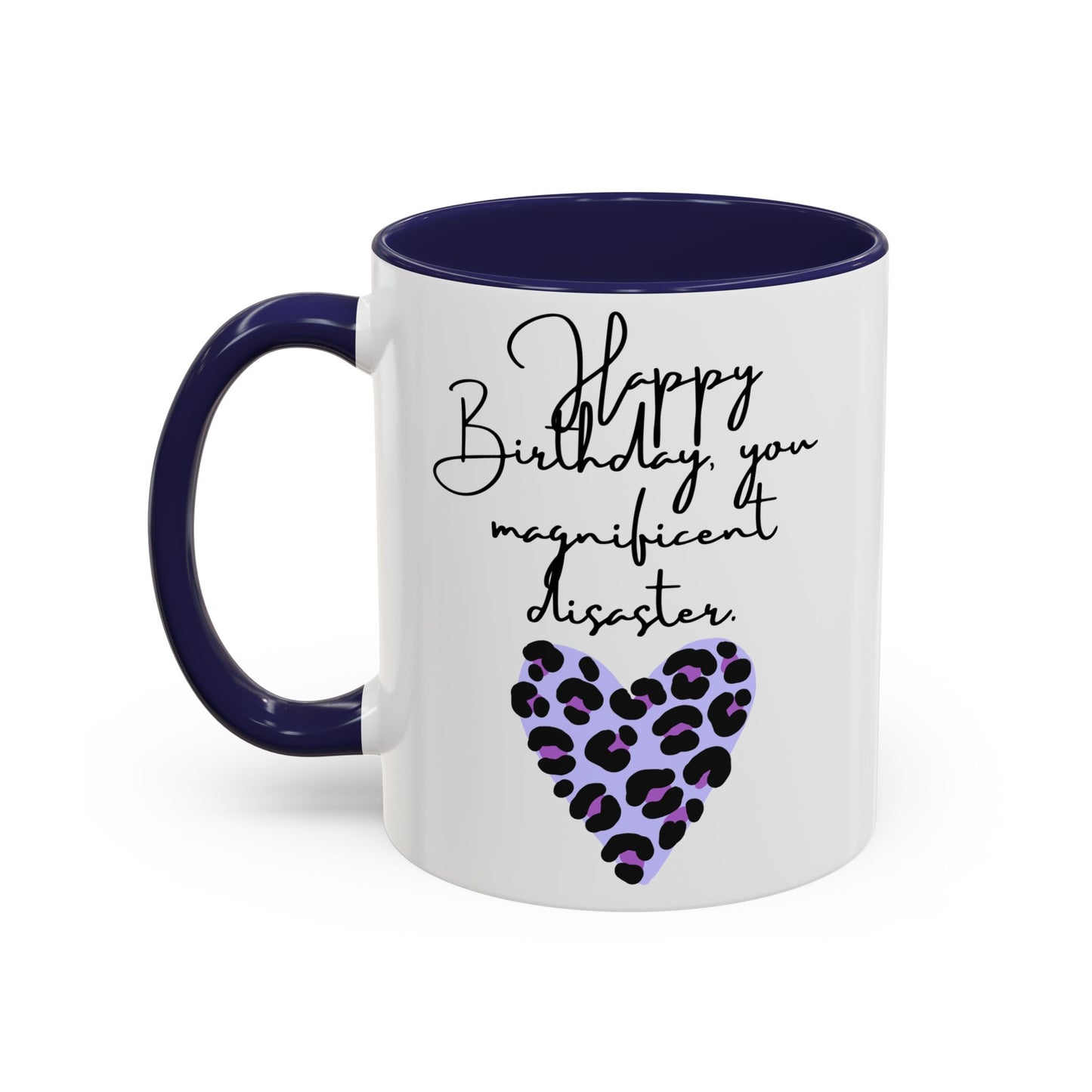Leopard Heart Coffee Mug – Fun Birthday Gift for Friends, Cute Coffee Cup, Unique Drinkware, Birthday Party Decor, Animal Print Mug