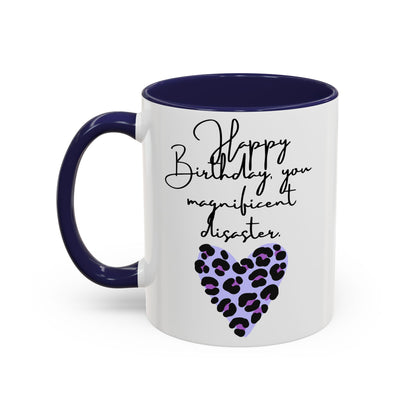 Leopard Heart Coffee Mug – Fun Birthday Gift for Friends, Cute Coffee Cup, Unique Drinkware, Birthday Party Decor, Animal Print Mug