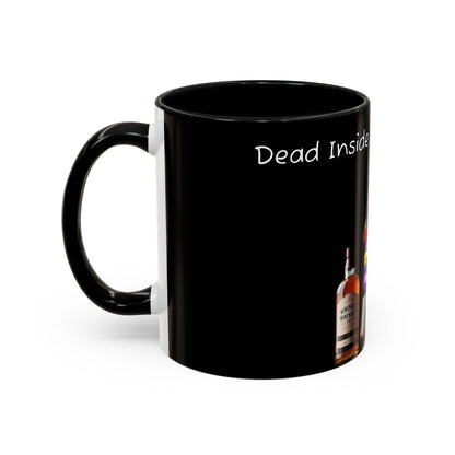 Dead Inside but still fancy Rainbow Skeleton Top Hat Whiskey Accent Coffee Mug (11, 15oz)