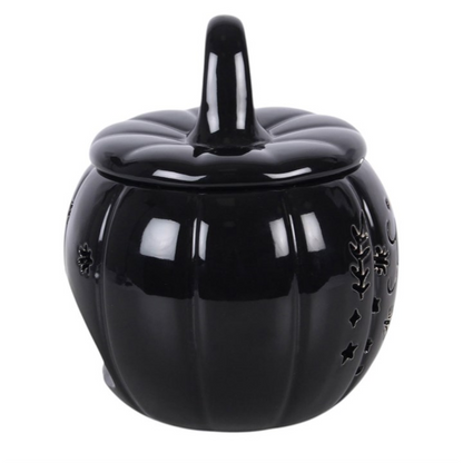 Black Pumpkin Oil Burner & Wax Warmer – Witchy Folk Design