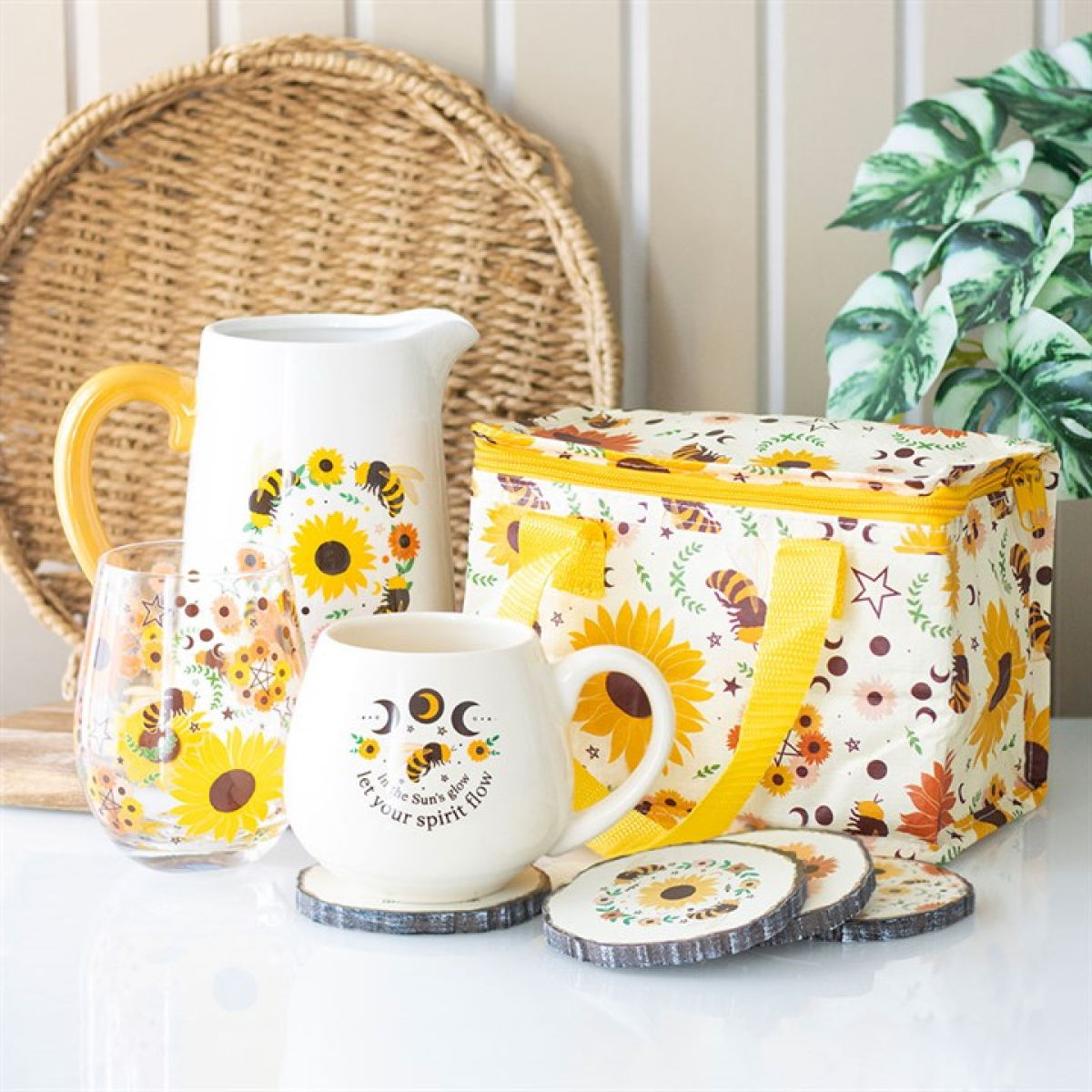 Bee Radiant Print Stemless Glass