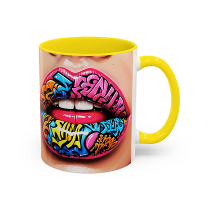 Graffiti Lips Accent Coffee Mug (11, 15oz)