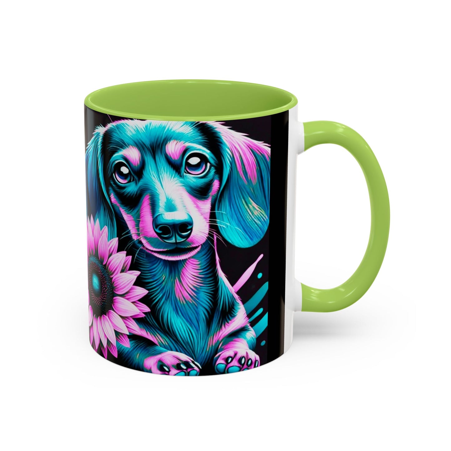 Dachshund Flower Mug Accent Coffee Mug (11, 15oz)