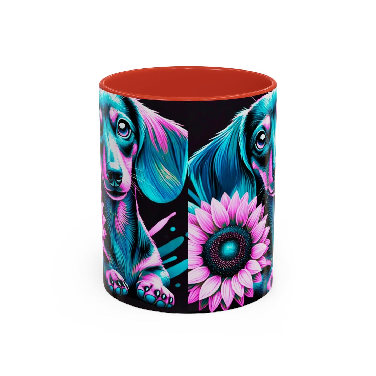 Dachshund Flower Mug Accent Coffee Mug (11, 15oz)