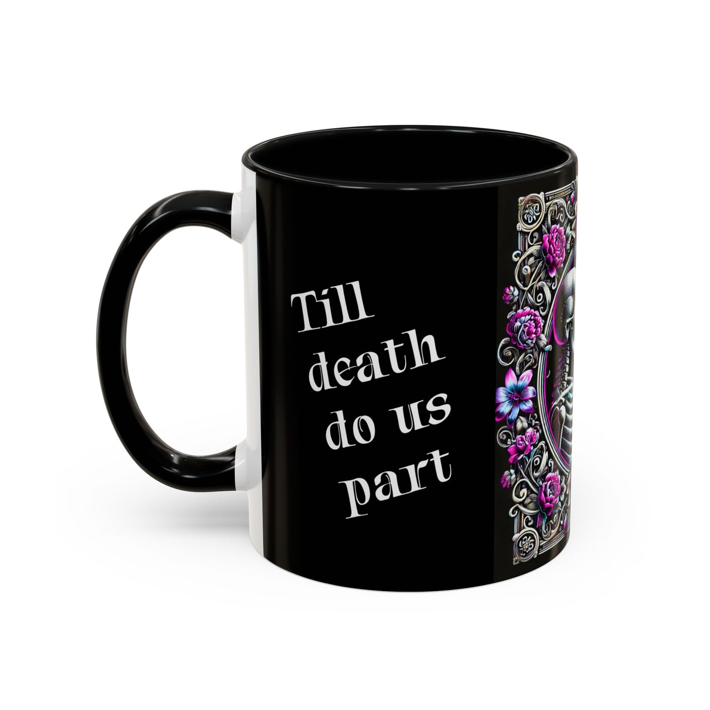 Mr & Mrs Skeleton Flower Accent Coffee Mug (11, 15oz)