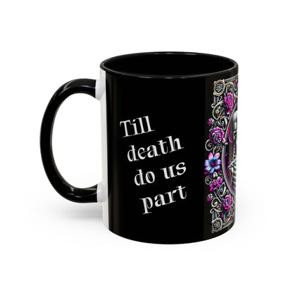 Mr & Mrs Skeleton Flower Accent Coffee Mug (11, 15oz)