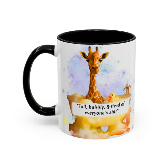 Giraffe Humour Accent Coffee Mug - Funny Gift, Quirky Kitchen Decor, Ideal for Birthdays, Christmas, Office