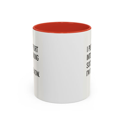Funny Social Coffee Mug for Introverts, Unique Gift for Friends, Office Humour Mug, Black Accent Mugs, Sarcastic Coffee Cup