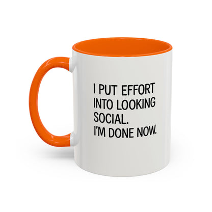 Funny Social Coffee Mug for Introverts, Unique Gift for Friends, Office Humour Mug, Black Accent Mugs, Sarcastic Coffee Cup
