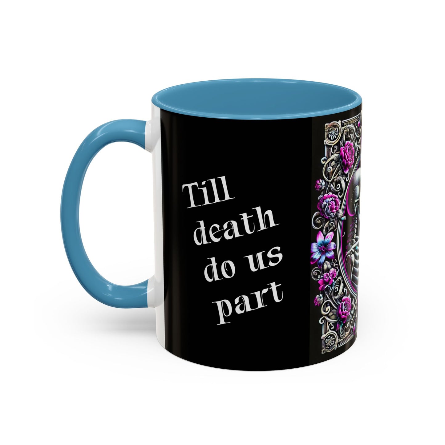 Mr & Mrs Skeleton Flower Accent Coffee Mug (11, 15oz)