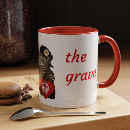 Romantic Skull & Cat Coffee Mug - Perfect for Cat Lovers