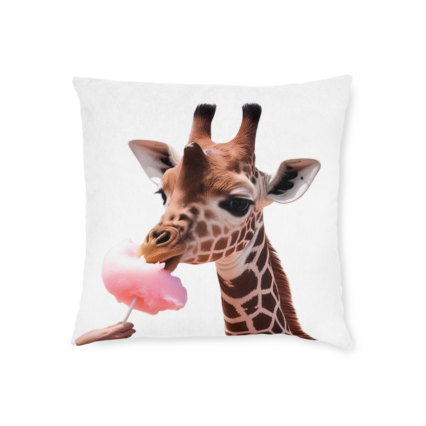 Whimsical Giraffe Square Cushion, Cute Animal Decor, Kids Room Accent, Fun Home Accessories, Great Gift for Animal Lovers