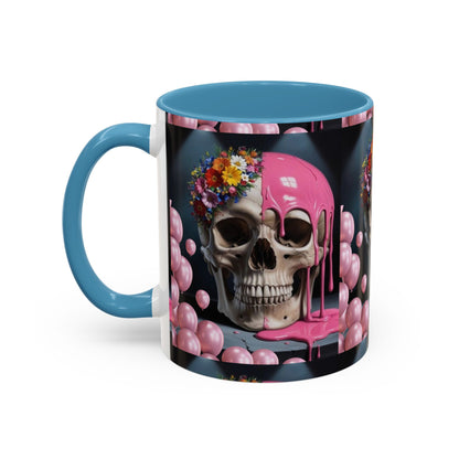 Dripping Skull Bloom Mug Accent Coffee Mug (11, 15oz)