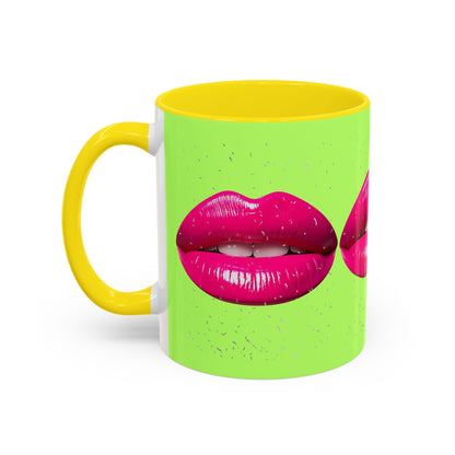 Hot Lips Neon Accent Coffee Mug (11, 15oz)
