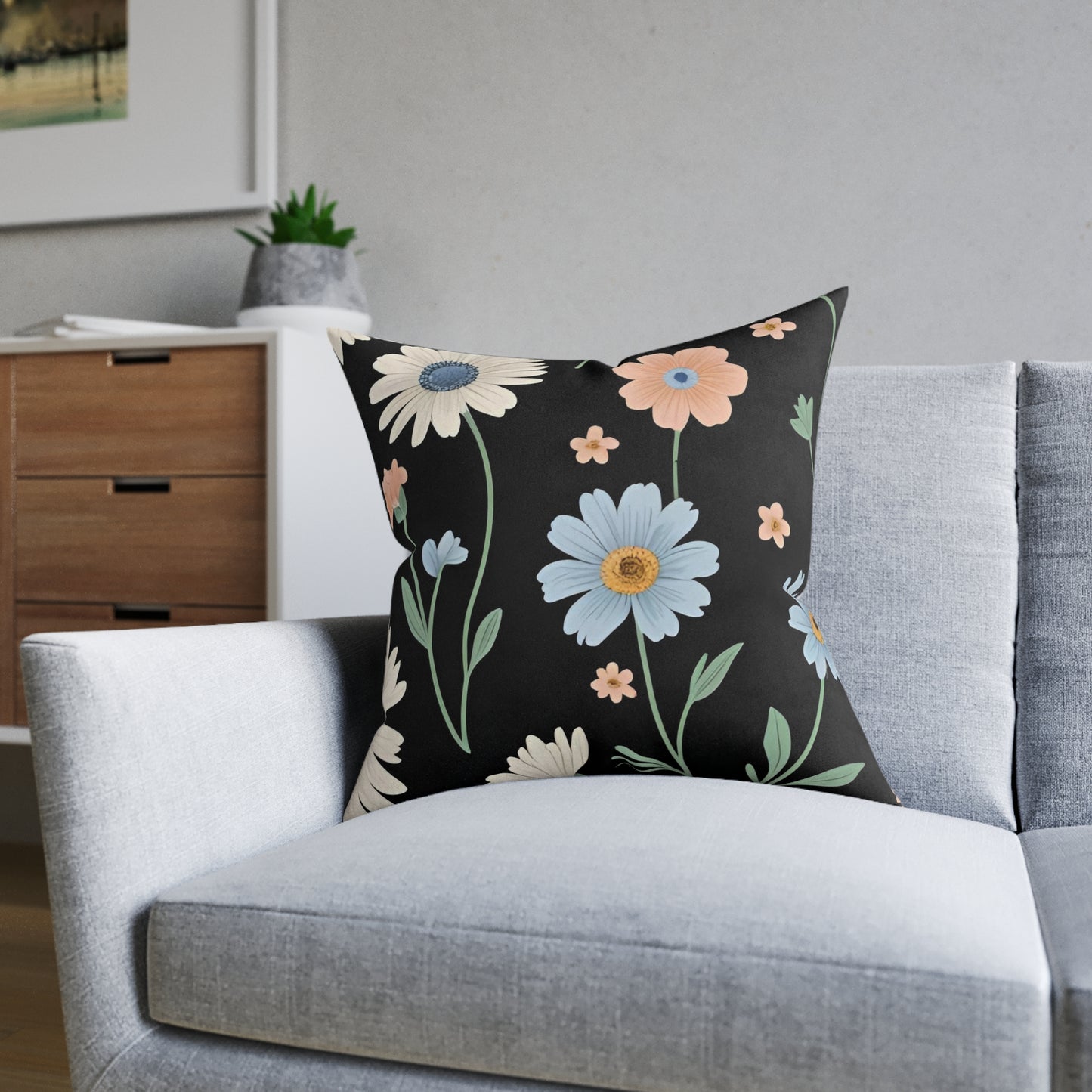 Floral Accent Cushion | Home Decor, Couch Cushion, Bedroom Decoration, Farmhouse Style, Gift for Her