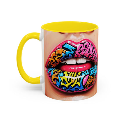 Graffiti Lips Accent Coffee Mug (11, 15oz)