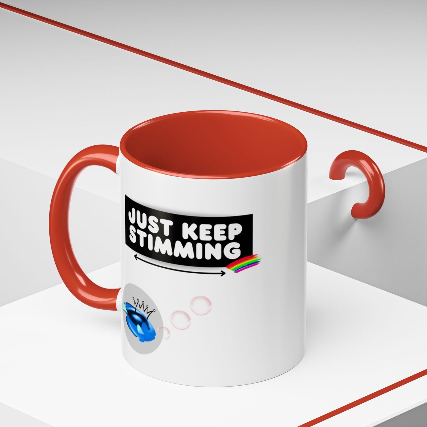 Just Keep Stimming Fish Accent Coffee Mug (11, 15oz)