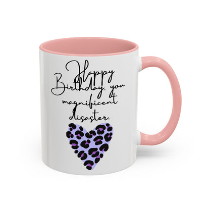 Leopard Heart Coffee Mug – Fun Birthday Gift for Friends, Cute Coffee Cup, Unique Drinkware, Birthday Party Decor, Animal Print Mug