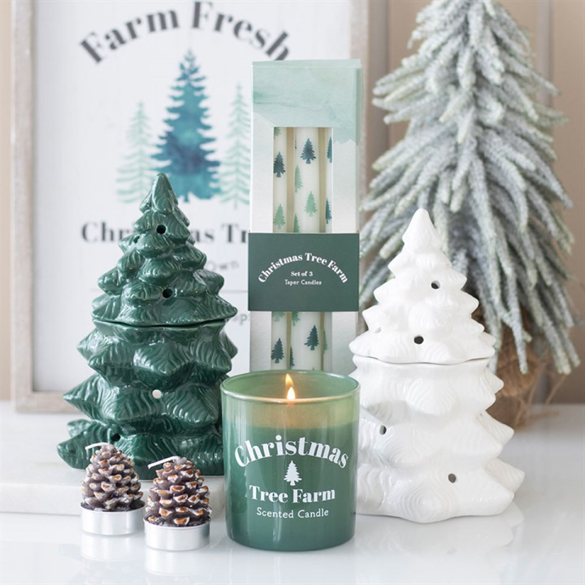 Set of 6 Pinecone Tealight Candles