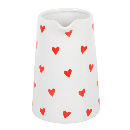 Heart Print Ceramic Flower Jug