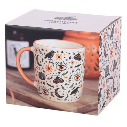 Witchy Celestial Mug – Raven, Moth & Moon Print
