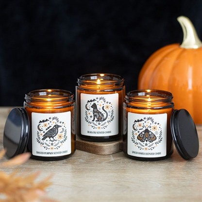 Toasted Pumpkin Scented Candle – Raven Witchy Autumn Candle